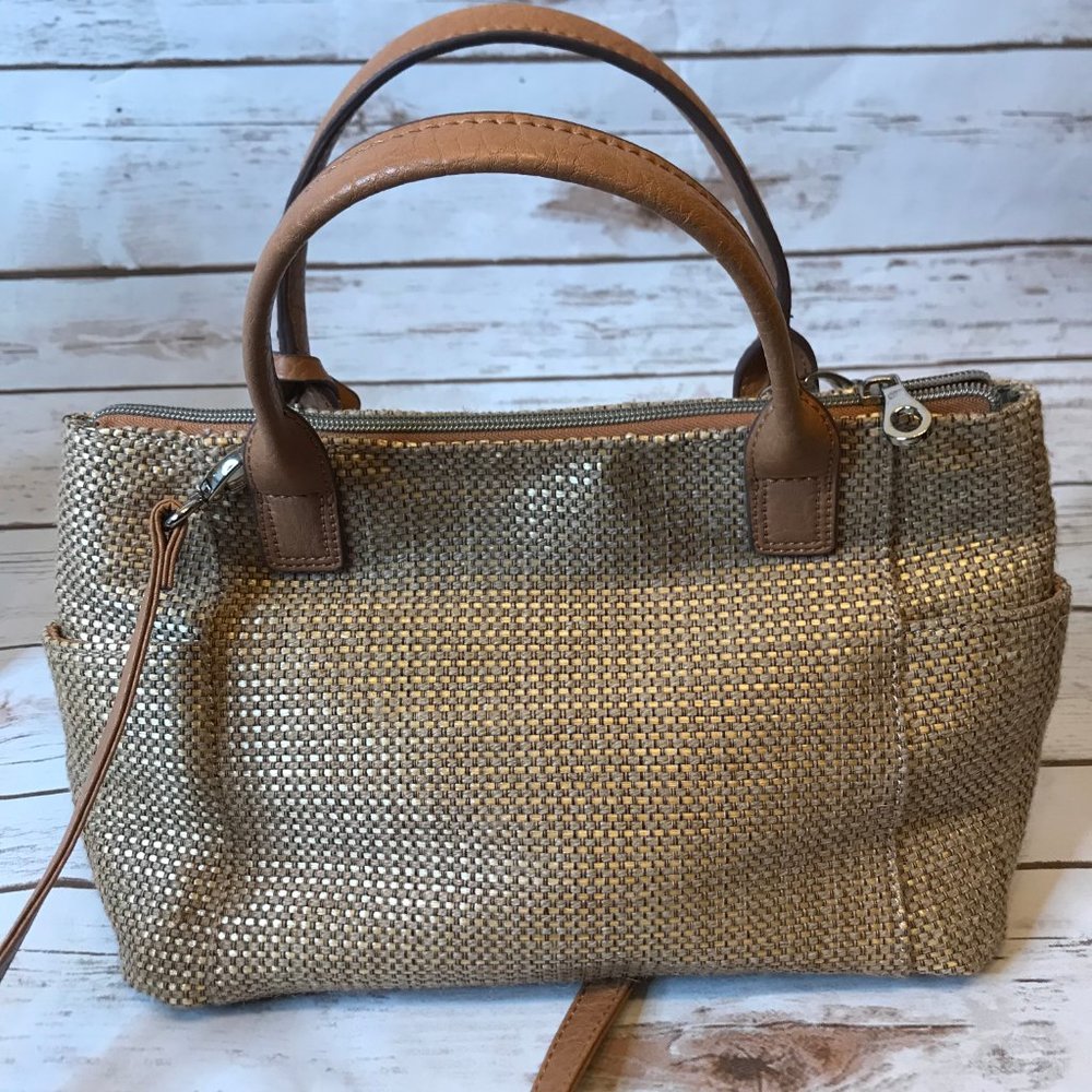 Relic Tan/Gold Basket Weave Handbag - Picture 3 of 8